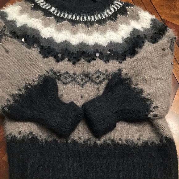 Anthropologie Sleeping on Snow Fair Isle Bubble-Sleeve Pullover sweater - Picture 5 of 9